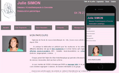 Site internet Kiné de Simon Julie